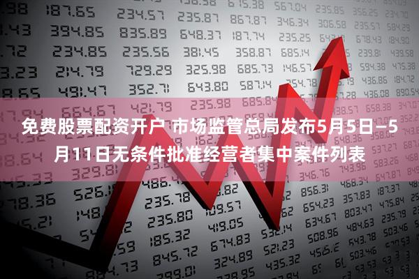 免费股票配资开户 市场监管总局发布5月5日—5月11日无条件批准经营者集中案件列表